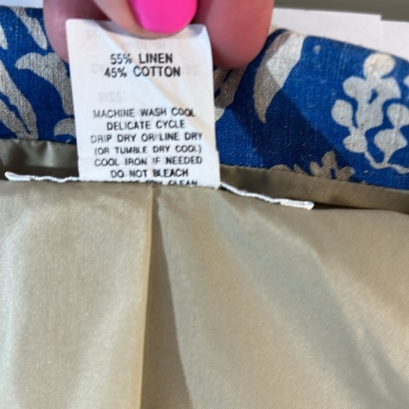 NWOT 1990’s  Vintage Cathy Daniel’s Blue White Floral Linen Cotton Blazer S - Picture 9 of 12